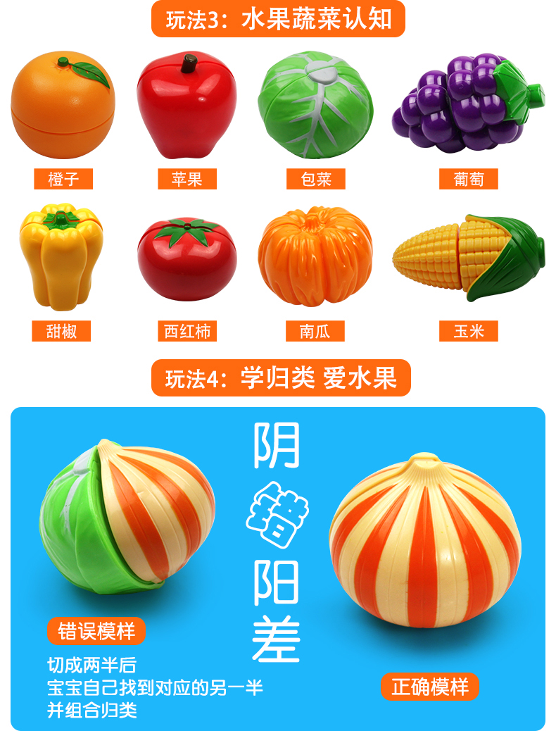Mô phỏng trẻ em cắt đồ chơi trái cây cắt để xem Nam bé gái chơi nhà bếp mua sắm giỏ hàng đồ chơi đặt 2-6 tuổi nhà búp bê