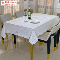 Japan imported waterproof tablecloth lace pvc table cloth waterproof non-slip rectangular coffee table tablecloth plastic tablecloth