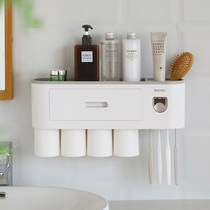 Toilet wall-mounted toothbrush rack-free mouthwash Cup brush cup suction Wall-type cylinder tooth kit