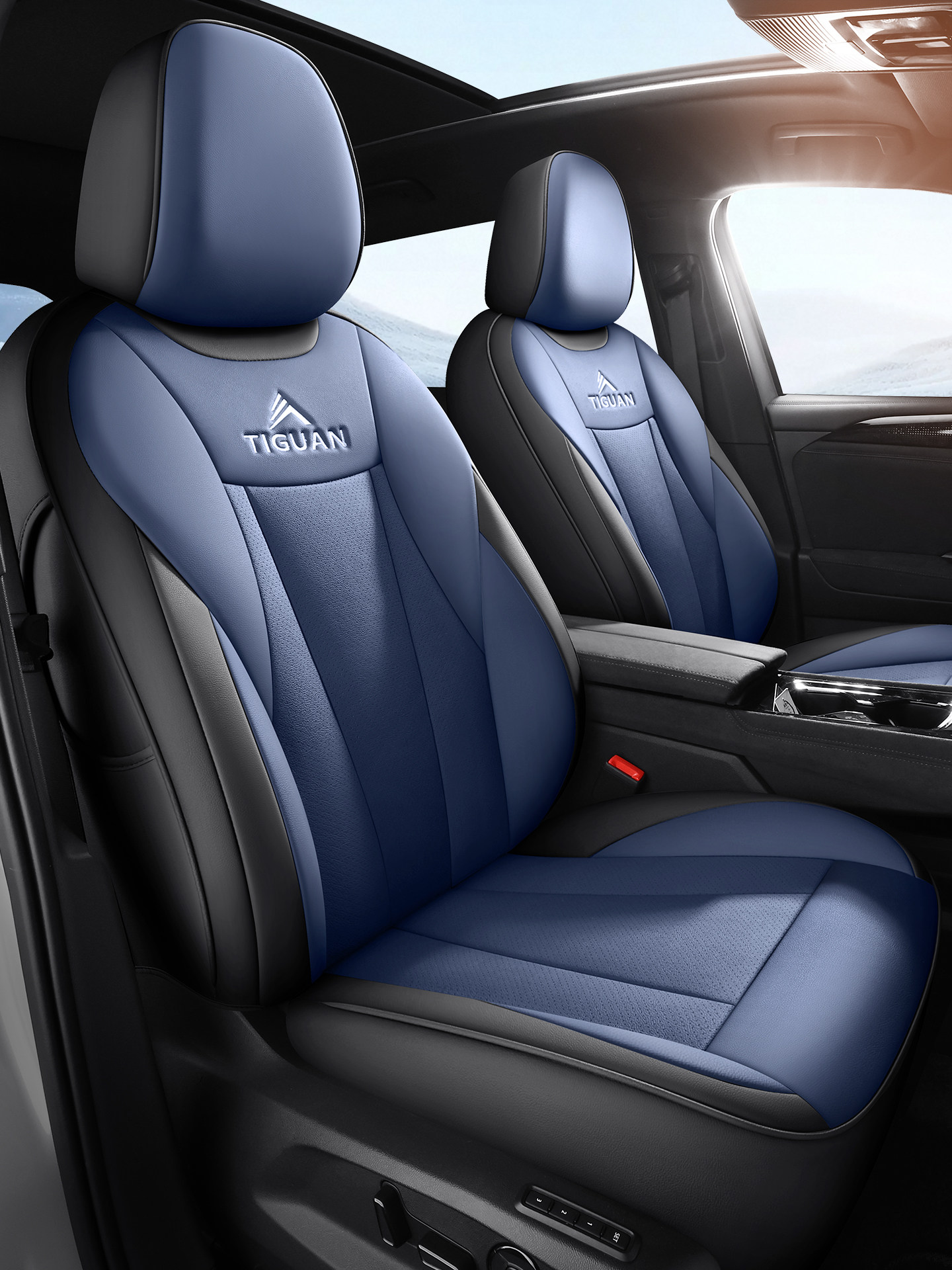 Genuine Leather Seat Covers for Volkswagen Tiguan L/Tiguan L Pro, Full Surround Cushion Seat Covers, Suitable for All Seasons, 2026 Model