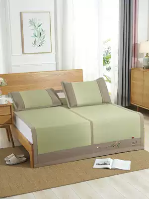 Straw mat summer 1 8m double bed mat 1 5m folding three-piece mat single student dormitory natural mat