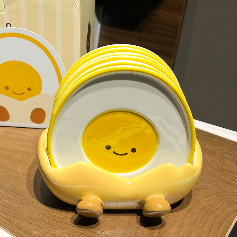 Cute Ceramic Bone Dish, Popular Online, Household Dining Table Waste Tray, Food-Grade, High-Value Cake Plate, Tea Snack Plate Set