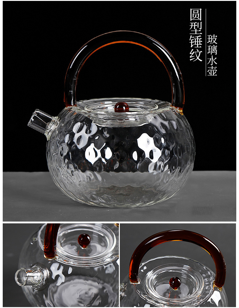 Special glass tea kettle electric household electrical TaoLu transparent single flat high borosilicate boiling kettle with tea sets