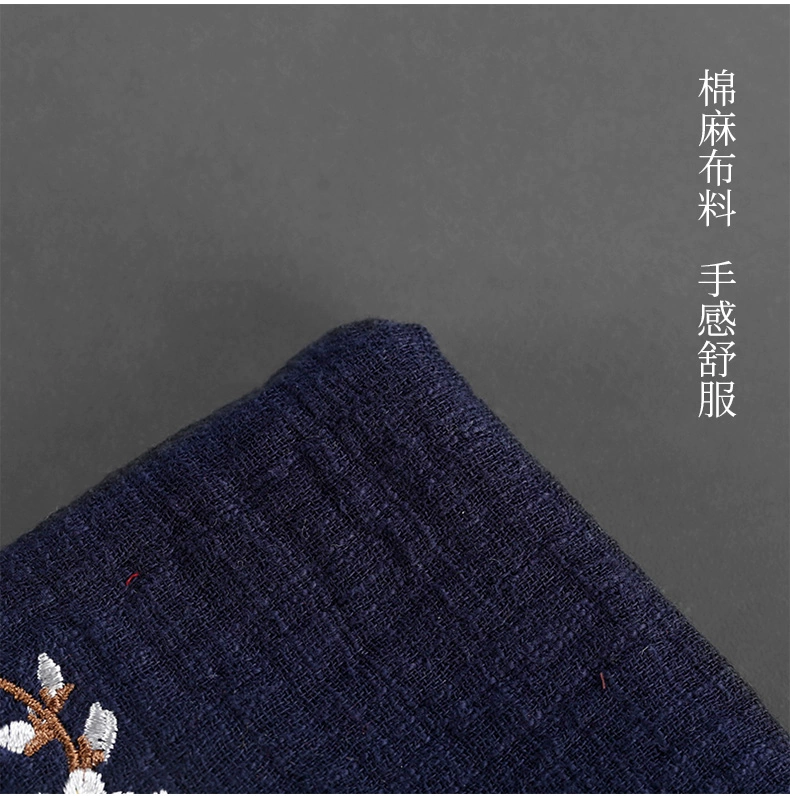 Sakura khăn trà vải trà bộ đặc biệt khăn nhỏ thêu bông và vải lanh thấm dày retro bàn trà Nhật Bản giẻ rách bộ bình trà