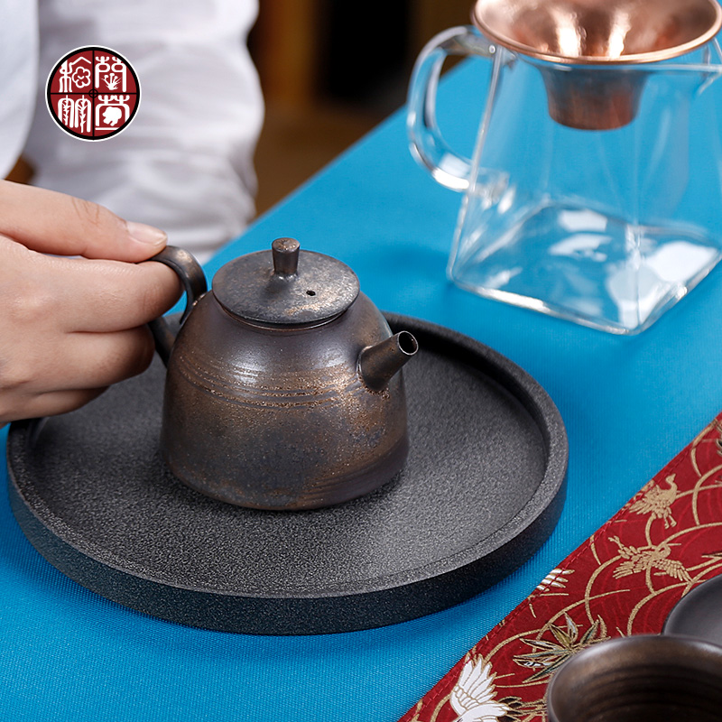 Blunt ceramic teapot household single pot of Chinese style restoring ancient ways is pure manual small office archaize coarse pottery pot teapot