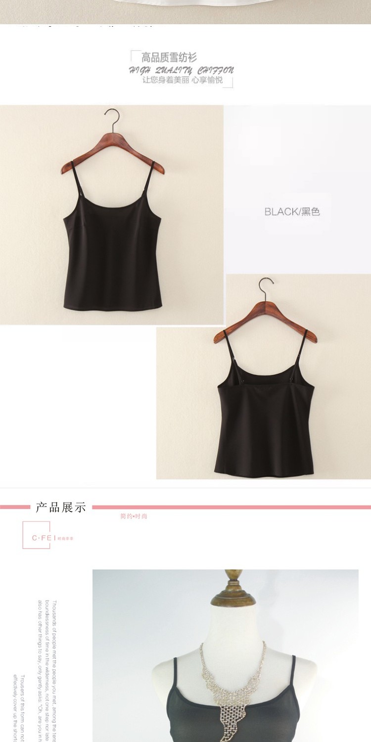 Áo yếm ngắn nữ chạm đáy không tay cỡ lớn hàng đầu Chất liệu voan mỏng màu bên trong áo vest cổ chữ áo ba lỗ nữ dáng rộng
