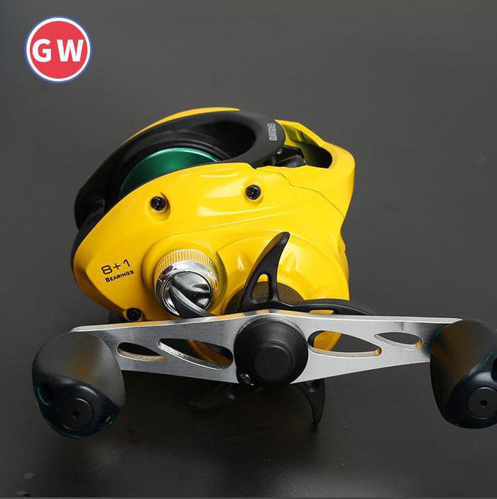Guangwei far-cast water drop wheel small yellow wheel bridge raft slow drop raft rod wheel Lua Alice mouth bass hit black anti-friction line fishing reel