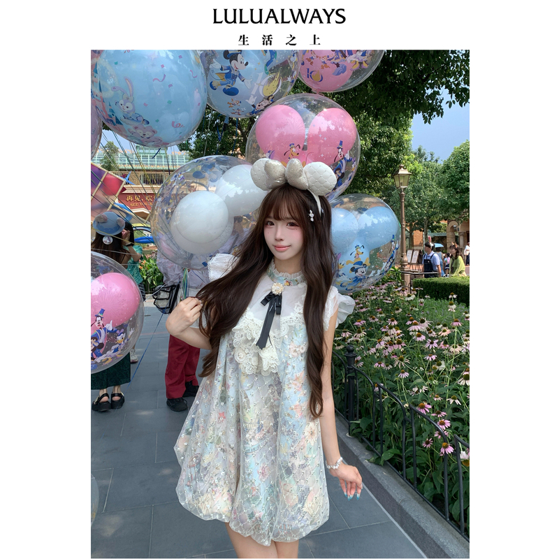 Lulualways【Same Style as in Shopping Malls】26 Autumn New Collection Endless Summer French Style Mint Milk Green Dress