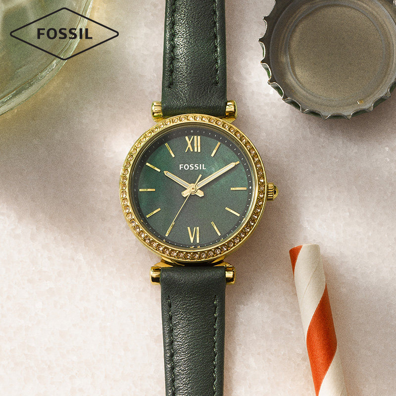 Fossil 化石 19年秋季新品 Carlie系列 云杉色 女式石英表 ES4651 5.3折.84史低 海淘转运关税补贴到手约￥458 天猫￥790