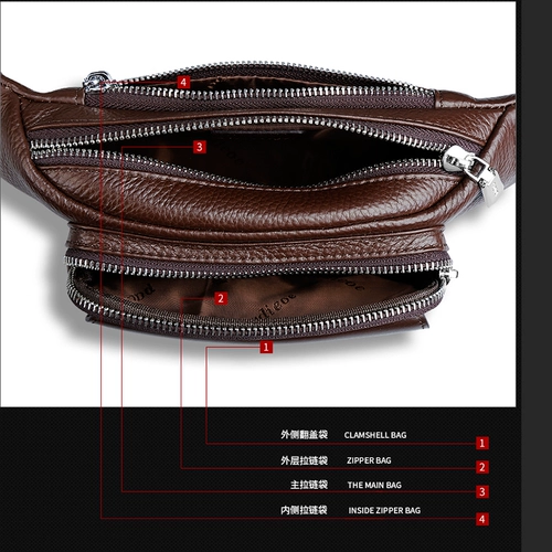 Мужская универсальная поясная сумка, нагрудная сумка, сумка через плечо, сумка на одно плечо, износостойкий мобильный телефон, из натуральной кожи