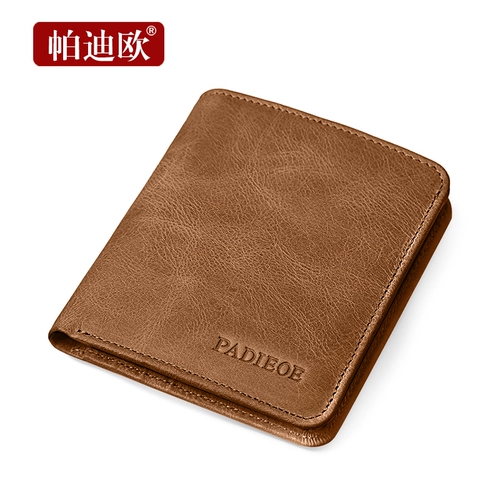 帕迪欧 Мужской короткий бумажник, кожаный кошелек, ретро картхолдер, из натуральной кожи