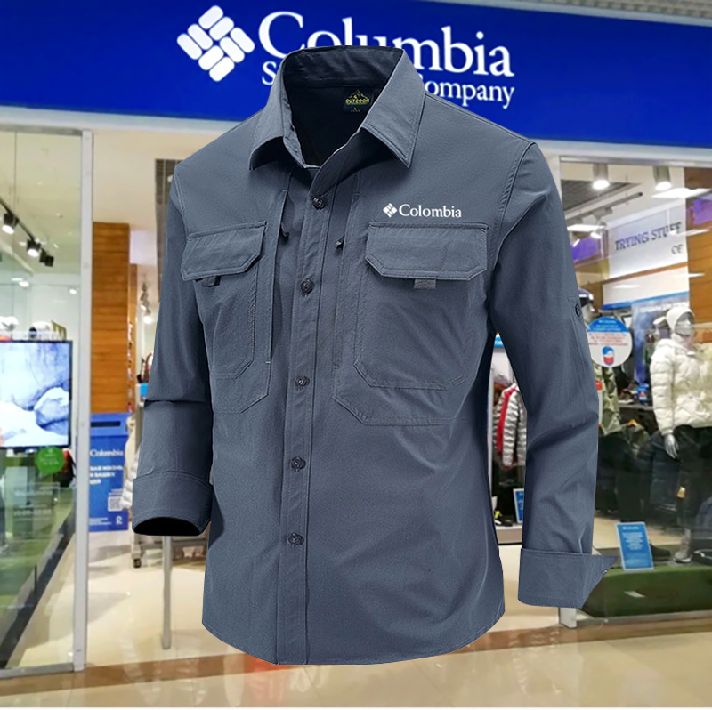 Columbia Discount Long-Sleeve Shirt for Men, Spring and Autumn Outdoor Casual Quick-Dry Work Shirt, Thin Jacket Top