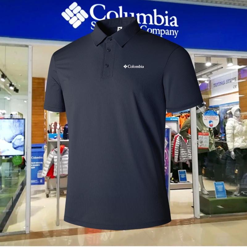 Columbia Discount Men's Short-Sleeved Ice Silk Quick-Drying Polo Shirt New Summer Breathable Business Casual Lapel Polo Shirt Columbia Discount Men's Short-Sleeved Ice Silk Quick-Drying Polo Shirt New Summer Breathable Business Casual Lapel Polo Shirt