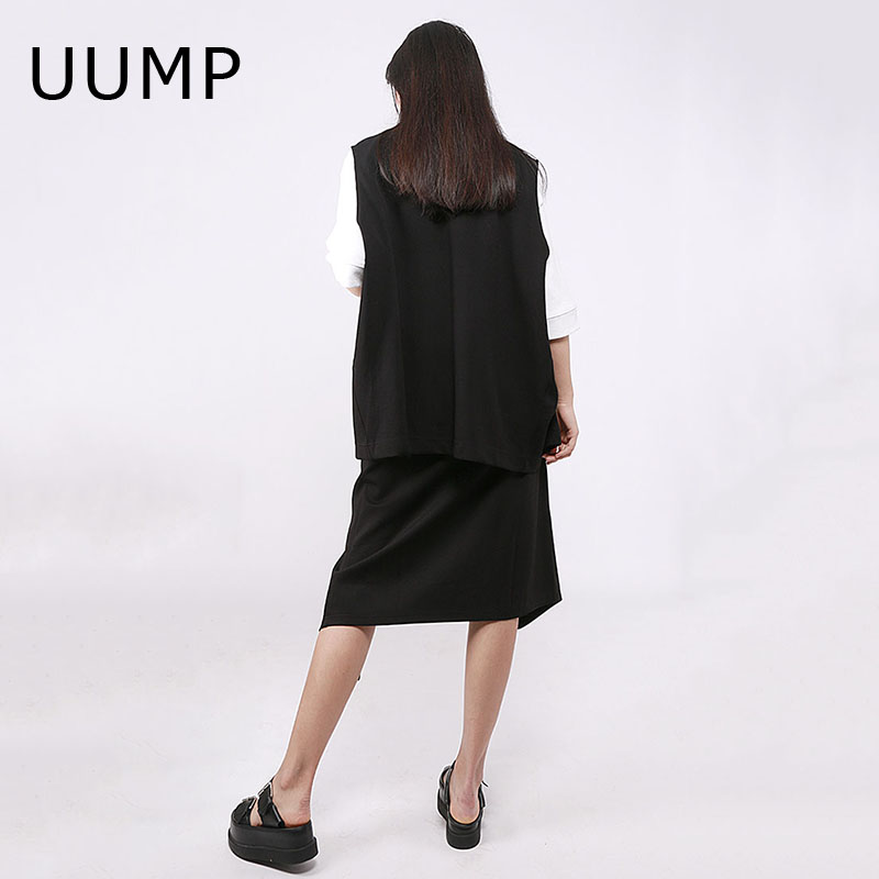 UUMP2020 mùa hè trang phục mới V-cổ vest màu loose-fitting lớn mã mỏng ngựa thường cardigan out-of-the-top box