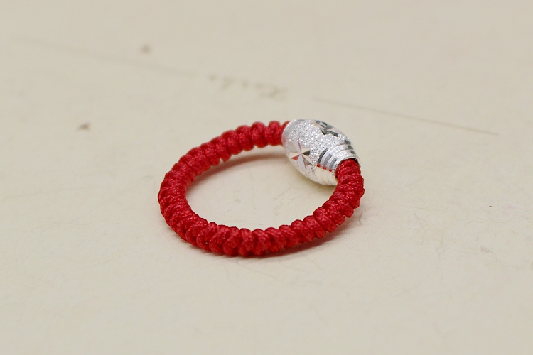 990 sterling bạc đỏ dây nhẫn mờ hạt chuyển đường vòng nhẫn dệt tay đen dây đuôi nhẫn đôi nam nữ nhẫn bạc nữ