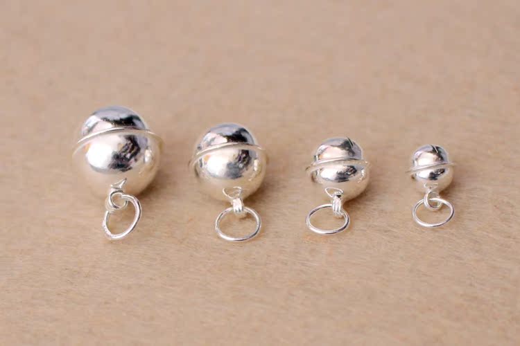 S990 sterling bạc chuông 6,8MM dễ thương DIY phụ kiện bạc dây đỏ vòng tay vòng chân chất liệu vòng cổ - Vòng chân vòng đeo chân nữ