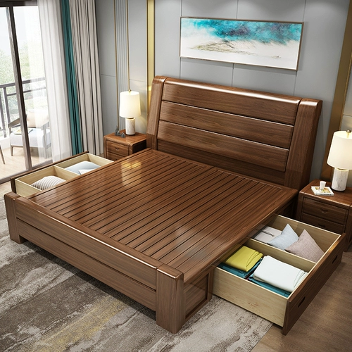 Кровать с твердым древесиной кровать из главную спальню 1,8 метра двуспала 1,5 м.