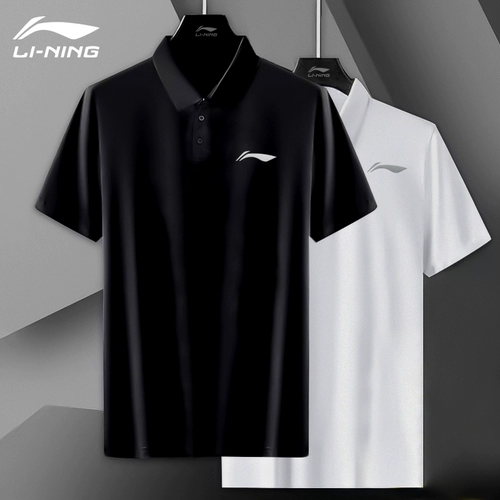 Li Ning, спортивная футболка polo, мужская летняя быстросохнущая рубашка для спортзала