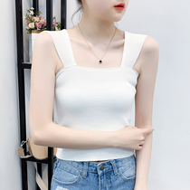 2021 new womens summer decoration body Hong Kong taste retro beauty back camisole female outer wear base wool sweater female