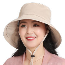 Middle-aged and elderly womens hats for spring and summer mothers fisherman hats fashionable solid color elderly grandmother sunshade basin hat thin hat summer