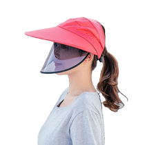 2024 новые солнцезащитные женские летние Вылет из 100 двухслойного двуслойного лицевая маска Большая по шапке Мода новая регулируемая