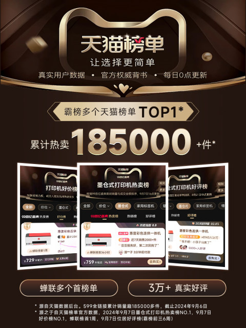 Hp Tank 599 Color Continuous Ink Supply Wireless Home Small Printer with Copy and Scan Functions, 592 Ink Tank Type 519, Connects to Mobile Phones, Suitable for Students, Photos, Home Office Use