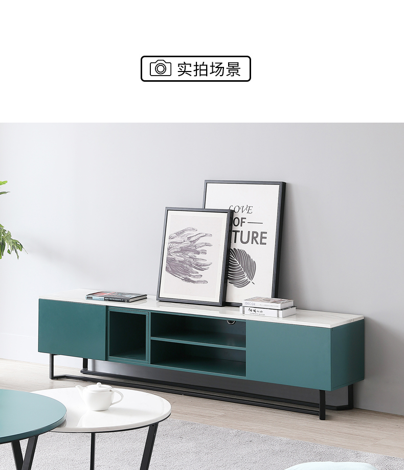 Nordic đơn giản cà phê đá cẩm thạch bàn TV tủ kết hợp ánh sáng sang trọng hiện đại căn hộ nhỏ phòng khách thiết lập tủ đồ nội thất - Buồng tủ quần áo nhỏ