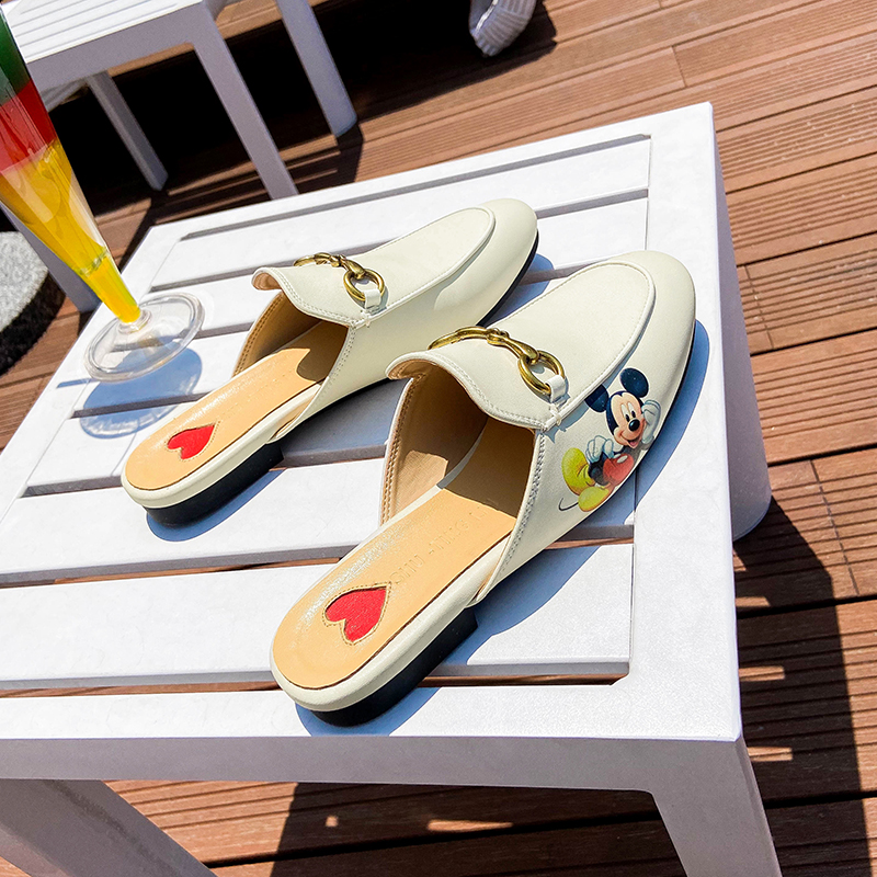 Want to buy it ~ Mickey Muller shoes 2022 new spring flat toe half slippers women's outer wear lazy sandals women
