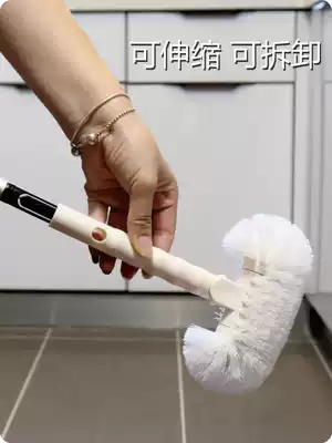 Floor brush dressing room long handle round head hard hair no dead corner household bath cylinder brush telescopic toilet tile bathroom floor brush