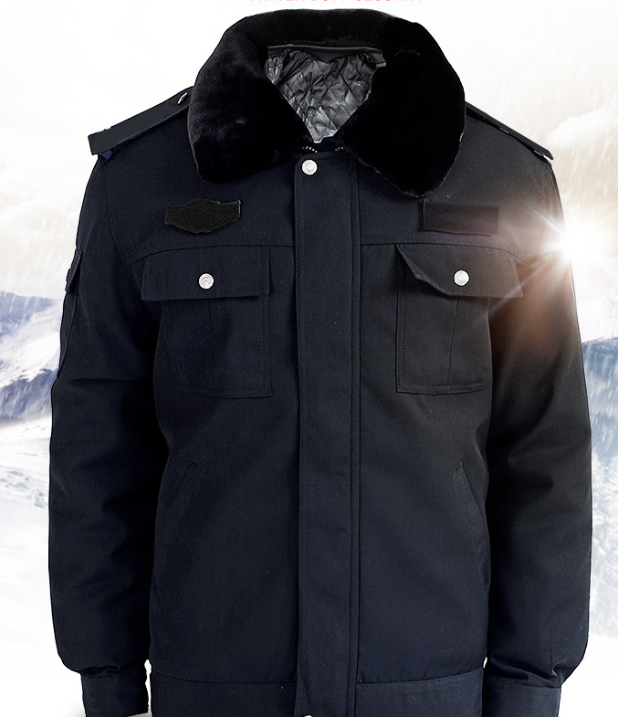 Military coat men's winter thickening winter duty coat black security large cotton-padded jacket multi-functional jacket winter cold clothing