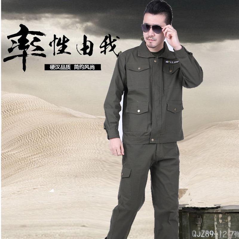 Electric welders work clothes suit men's anti-scalding pure cotton work clothes Chunqiu site abrasion resistant special soldiers factory workshop