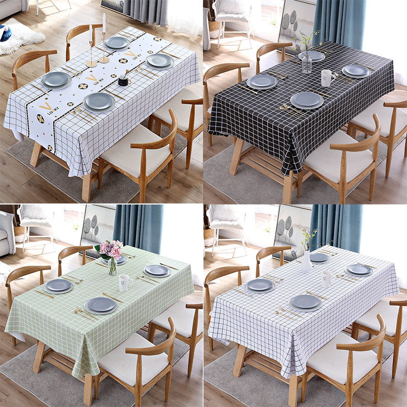 Tablecloth waterproof and oil-proof disposable rectangular tablecloth home desk ins student tablecloth pvc coffee table tablecloth