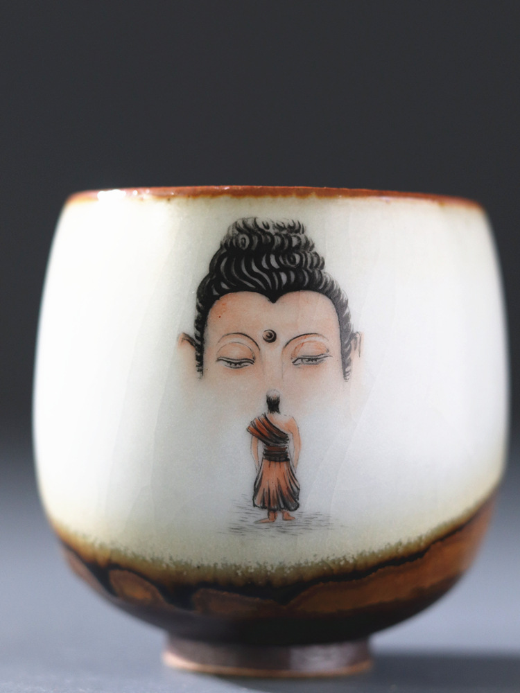 New Chinese style your up hand - made master cup large high - temperature sample tea cup zen kung fu tea set asked Buddha Buddha found creativity