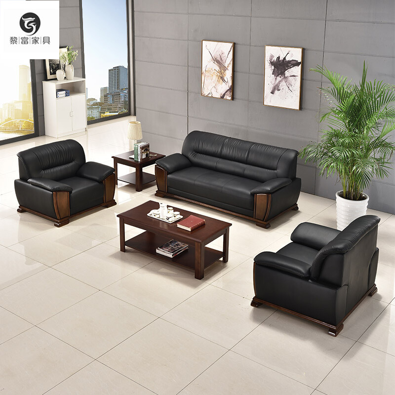 Business office sofas tea table Composition trio position minimalist modern fair guests reception sofa office sofas