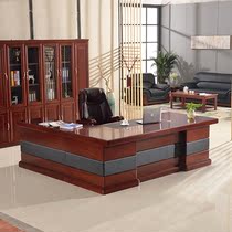 Large Bandai Boss Table Solid Wood Veneered Paint Single Office Table And Chairs Manager Desk Chair Portfolio Office Furniture
