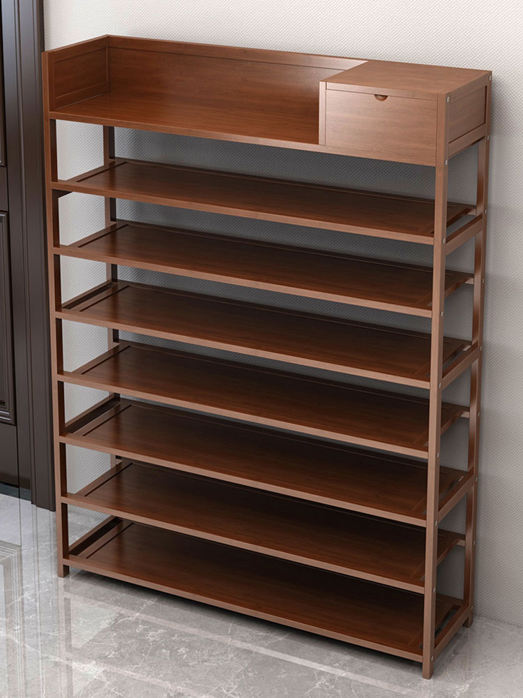 Shoe shelf at the door of the household multi-layer dustproof economical indoor good-looking solid wood simple small shoe cabinet storage artifact