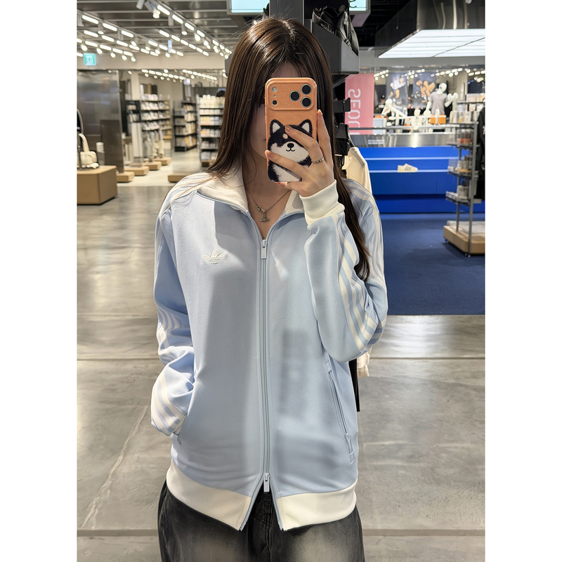Adidas Autumn Jacket for Women, Trefoil Loose Patchwork Color-Blocking Top, Classic Jacket for Men, Trendy Brand