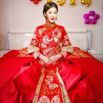Large size bride Xiuhe dress 2020 new dress Chinese wedding dress Wedding toast dress Ancient dress wedding dress 200 pounds of women