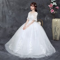 Light main wedding dress skirt 2019 new large size thin pregnant woman fat mm bride forest tie Qi to cover the pregnant belly 2020