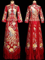 Cover the belly large size Xiuhe dress Bridal dress pregnant woman 200 pounds fat mm toast 2020 new autumn and winter wedding