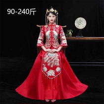 Large size Xiuhe dress women 200 pounds champagne color 2020 new wedding thin pregnant bride belly cover Chinese dress