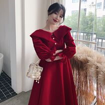 Large size pregnant women fat mm toast clothing thin back door autumn 200kg high waist wedding fat bride dress belly