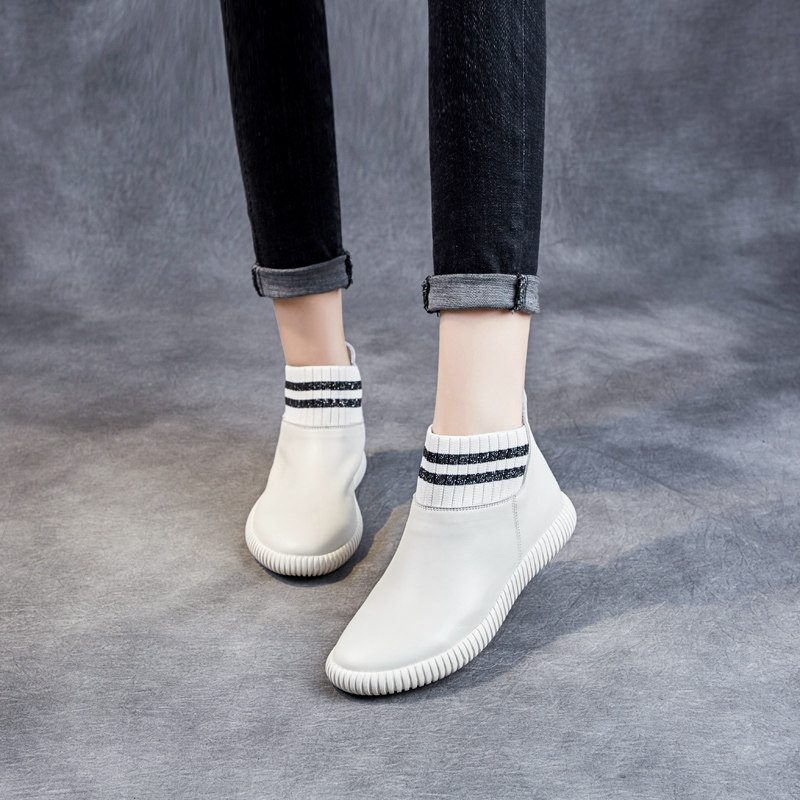 Leather Small Leather Boots Soft Sole Soft Leather Short Boots Women's Spring and Autumn Single Boots Short Boots Ankle Boots Top Layer Leather Martin Boots