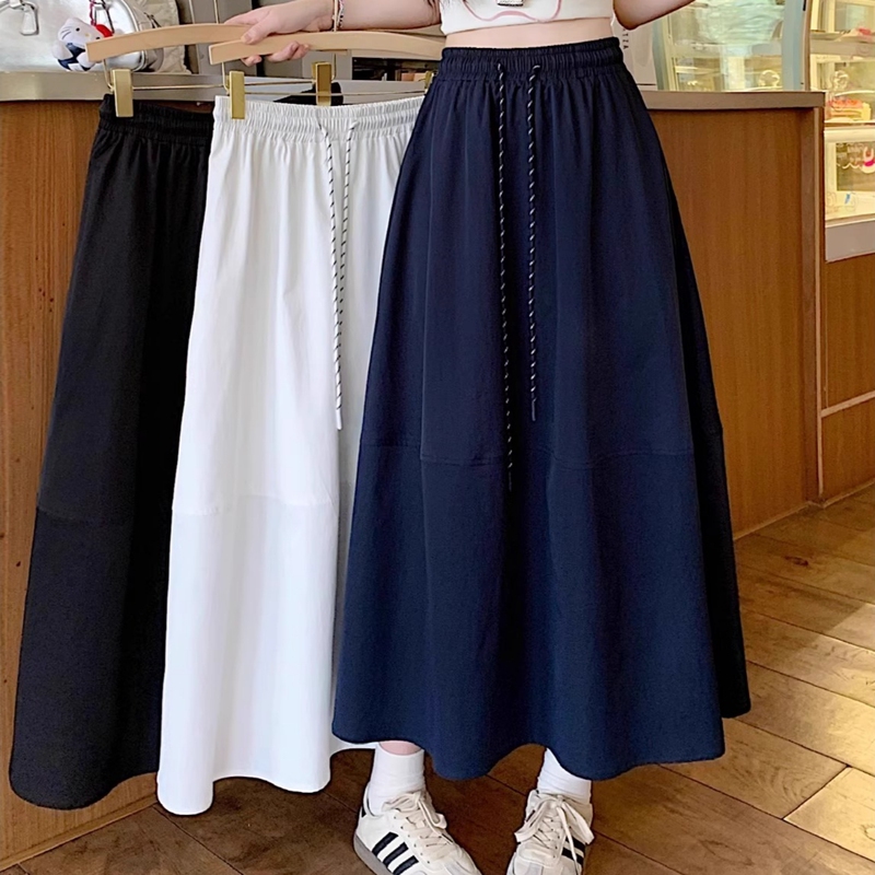 Plus Size Women's Clothing, New Autumn Fashion Versatile Skirt, Elastic Waist, High Waist, Slimming, A-Line Casual Half Skirt