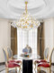 2026 New Light Luxury Living Room Chandelier, High-End French Floral Villa Staircase Art Lamp, All-Copper Dining Room Lighting Fixtures