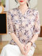 杭州减龄重磅真丝衬衫女2025夏季新款短袖印花时尚百搭桑蚕丝上衣
