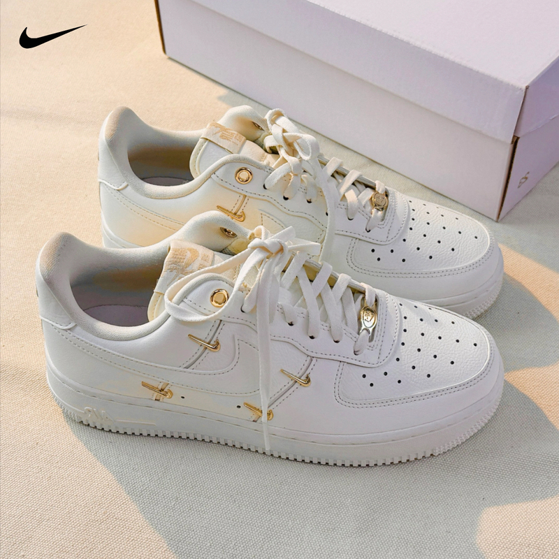 Nike Air Force 1 Nike Air Force One Women's Shoes White Gold Four-Hook Low-Top Sneakers Fv3654-111 Nike Air Force 1 Nike Air Force One Women's Shoes White Gold Four-Hook Low-Top Sneakers Fv3654-111