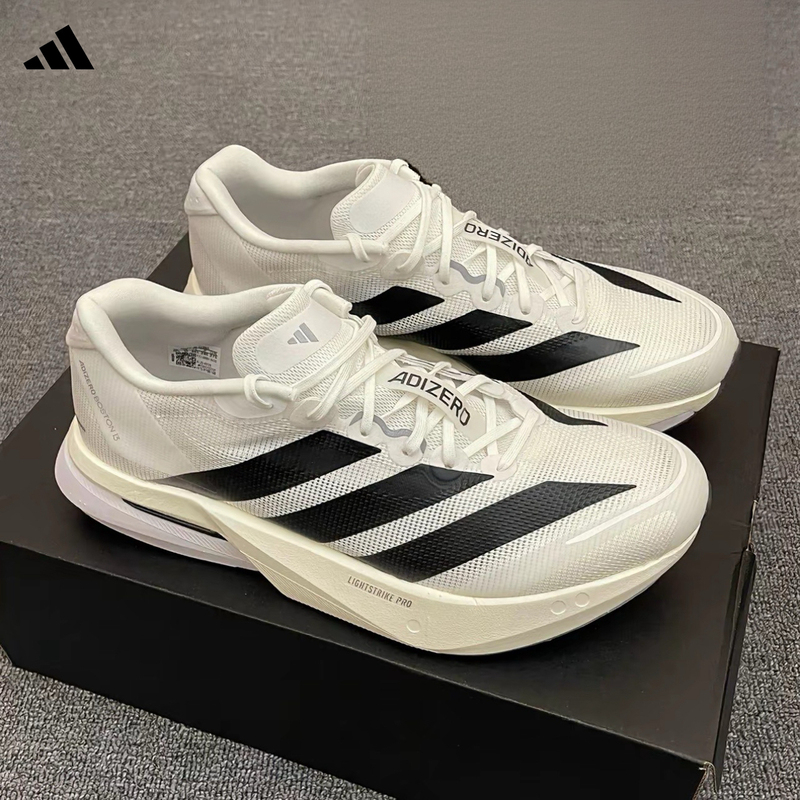 Adidas Adizero Boston 13 Adidas Men's Shoes White and Black Marathon Running Shoes Js4939
