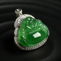 Natural Emerald A Stock Spicy Green Buddha Pendant Pendant Light Offset Strong Woman Money Chain Straight Podcast