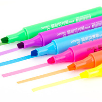 Del 33111 stationery six-color color highlighter pen learning reading key circle marking marker pen many provinces